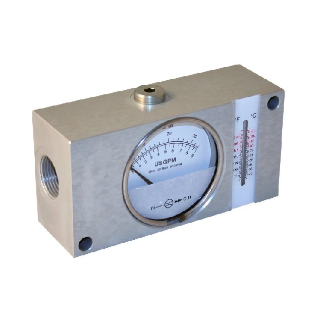 Hydracheck 带温度传感器的直通式流量指示器 HC-FI750-048-T